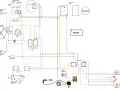Schema elettrico Aerox 50: luci, frecce, clacson, freni, batteria e accensione.