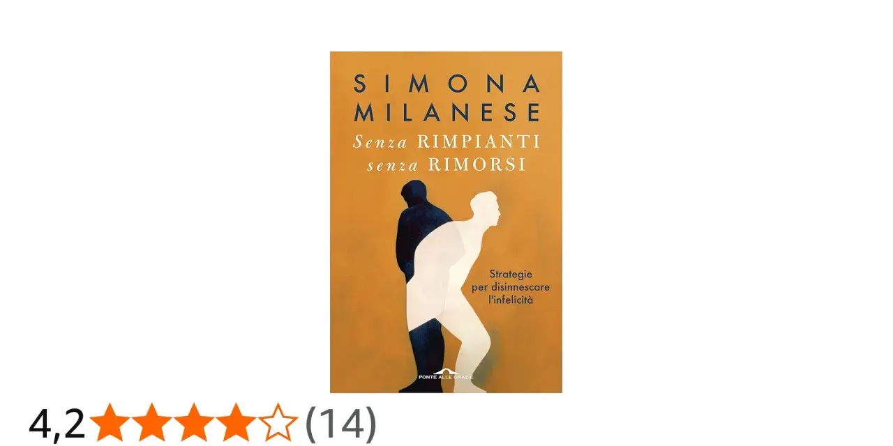 Copertina libro "Senza rimpianti senza rimorsi" di Simona Milanese. Due sagome, una scura e una chiara, si sovrappongono, come moto leggere 600 che si muovono all'unisono.