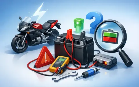 Moto non parte? Batteria scarica, fusibile bruciato, o problema elettrico? Strumenti e un punto interrogativo per capire cosa non va.