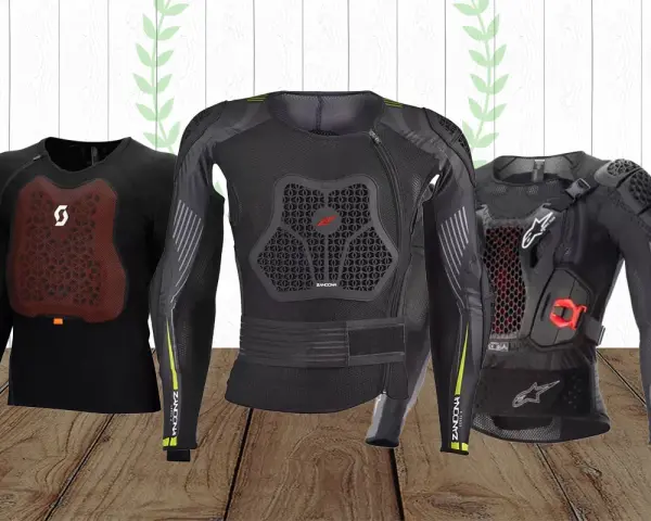 Tre protezioni per il corpo da moto, essenziali per l'enduro, con design avanzati per la massima sicurezza.